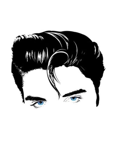 Elvis Presley Minimalistic Tattoo Elvis Presley Portrait Tattoo, Elvis Presley Inspired Tattoos, Elvis Presley Silhouette, Elvis Clipart, Elvis Images, Elvis Presley Svg, Elvis Presley Artwork, Elvis Silhouette Tattoo, Elvis Stencil