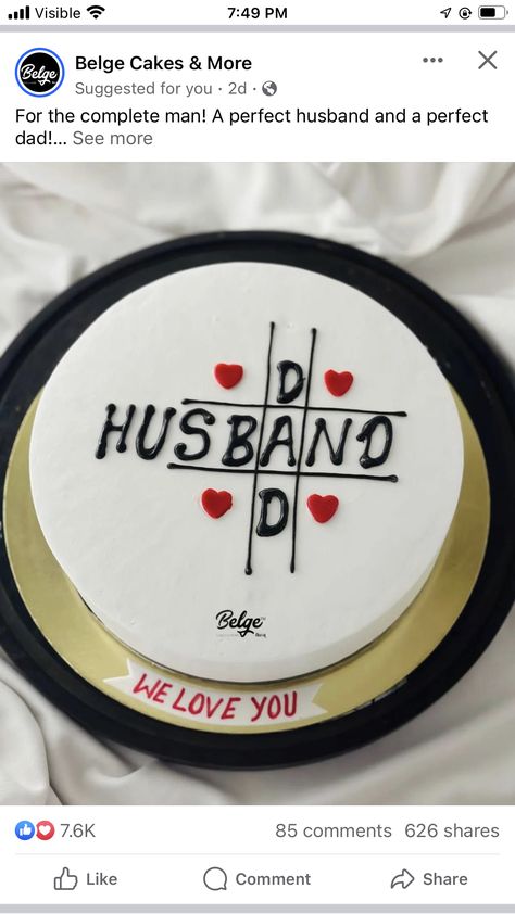 Husband Dad Birthday Cake, Happy Bday Papa Cake, Husband Dad Cake, Best Dad And Husband Cake, Birthday Cake For Papa, Happy Anniversary Mom Dad, Happy Birthday Sis, Flower Cake Design, Cake Design For Men