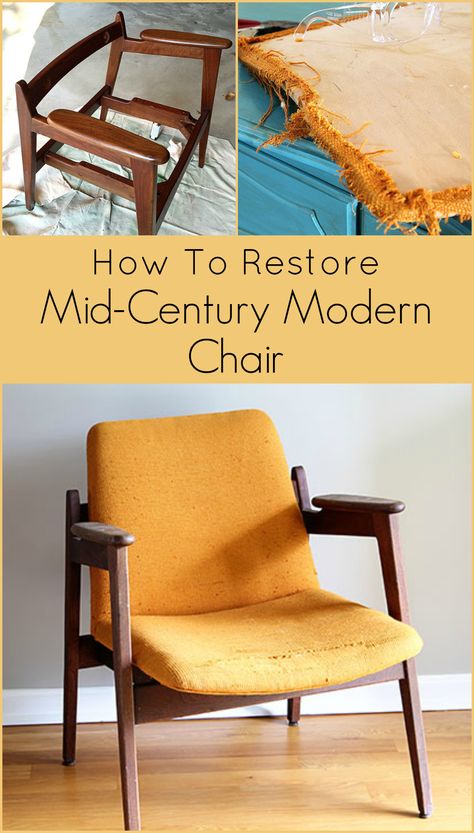 Chair Restoration, Diy Mid Century Modern, Wood Refinishing, Diy Mid Century, Reupholster Chair, Upholstery Diy, Free Woodworking Plans, Modern Chair, Mid Century Modern Chair