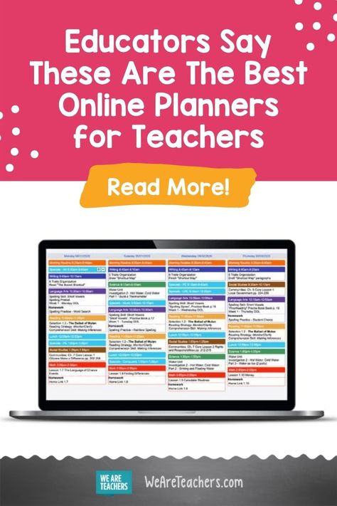 Looking for the best way to keep your lesson plans and schedule organized? These are the online planners most recommended by teachers. Teacher Career, Lesson Plan Template Free, Apps For Teachers, Teacher Lesson Planner, Online High School, Online Planner, Classroom Management Tool, Teacher Tech, We Are Teachers