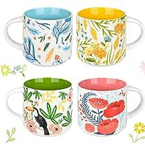 Coffee Mugs Set, Vintage Coffee Cups, Hand Painted Mugs, Pretty Mugs, Painted Mugs, Cute Coffee Mugs, Large Coffee Mugs, Floral Tea, Coffee Mug Sets