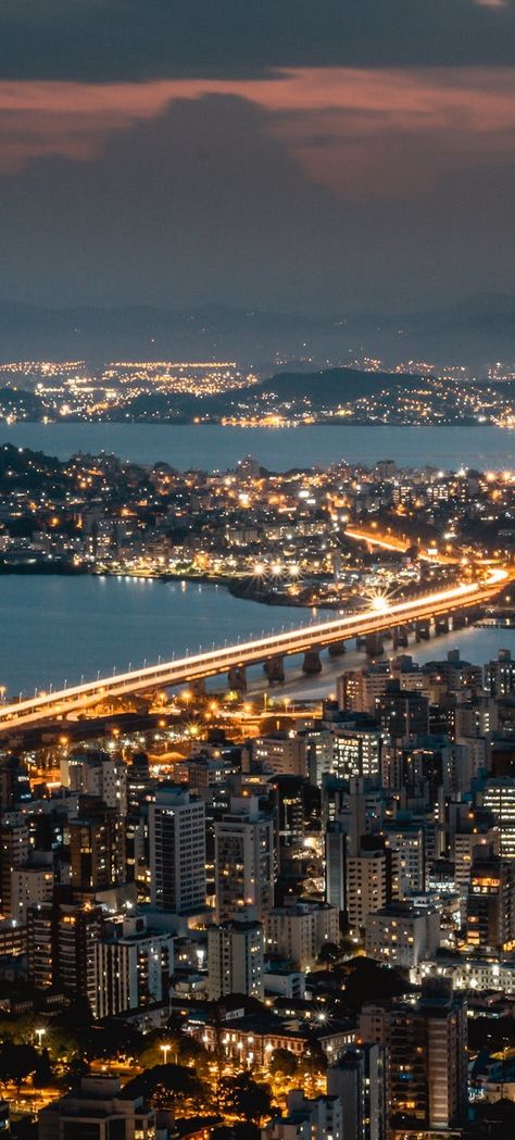 Florianópolis, Santa Catarina, Brasil Buildings Photography, Urban Photography, Urban Landscape, City Lights, San Francisco Skyline, Rio De Janeiro, Airplane View, Brazil, Around The Worlds