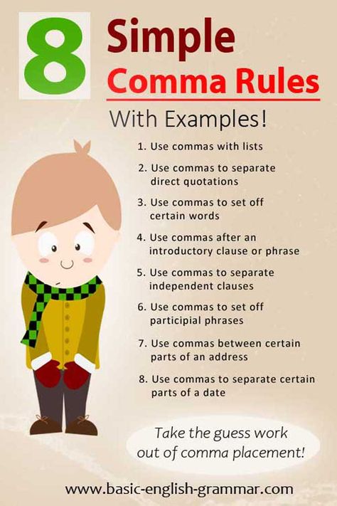 8 Simple Comma Rules Participial Phrases, Comma Rules, Sat Prep, Grammar Vocabulary, Grammar Rules, Simple Sentences, Grammar And Vocabulary, English Sentences, Middle School Student