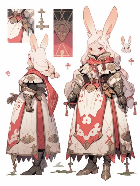 White Rabbit Character Design, Rabbit People Art, Bunny Dnd Character, Dnd Bunnyfolk, Bunny Human Hybrid Oc, Human Deer Character Design, Satyr Dnd 5e Female, Harengon Cleric, Rabbit Character Design Human