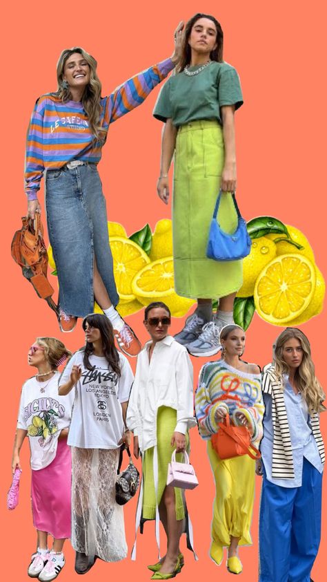 color ss24 happy lemon lime orange Lemon Color Outfit, Lime Green Outfit Ideas, Lime Outfit, Lime Green Outfit, Lime Lips, Lime Green Outfits, Green Outfit Ideas, Goa Outfits, Fun Outfits