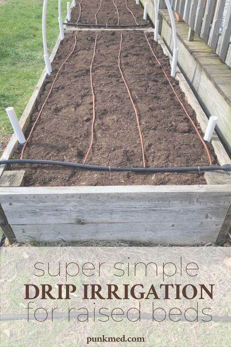 Wow, this is the COMPLETE guide to making your own diy drip irrigation system for your home garden. Raised Garden Beds Irrigation, Diy Irrigation, Soaker Hose Irrigation, Irrigation System Diy, Irrigation Diy, Raised Bed Gardens, Drip Irrigation Diy, Garden Watering System, Vegetable Garden Raised Beds