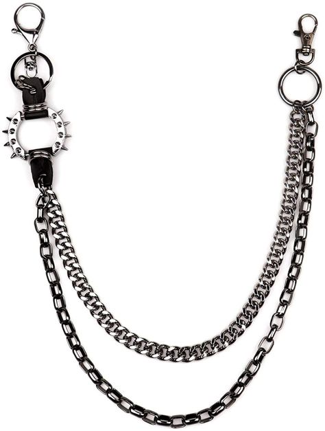 ARZASGO Unisex Punk Chains for Pants, Heavy Duty Multi-layer Belt Chains Hip Hop Trousers Jeans Chain with Lobster Clasps for Wallet Keys at Amazon Men’s Clothing store Chains For Pants, Punk Chains, Goth Jeans, Belt Chains, Jeans With Chains, Chain Jeans, Chain Pants, Hip Hop Trousers, Jeans Chain