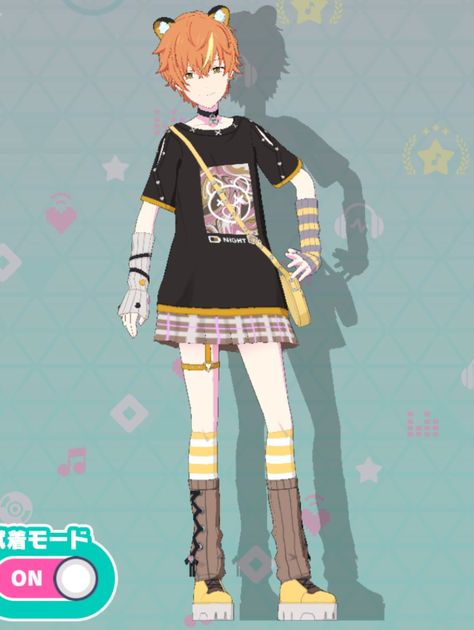 Akito Shinonome Outfit, Vbs Outfits, Akito X Touya, Splatoon Clothes, Vine Drawing, Rythm Game, Shinonome Akito, Akito Shinonome, Colourful Stage