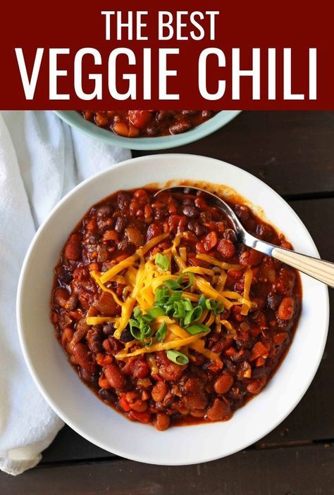 Chilli Recipe Vegetarian, Vegetarian Chili Recipe Crockpot, Veggie Chili Recipe, Vegetarian Chili Crock Pot, Vegetarian Chili Easy, Modern Honey, Vegetable Chili, Vegetarian Chili Recipe, Veggie Chili