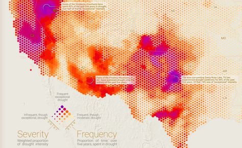 *** This method has been used more recently to map the past six months of drought afflicting the southeastern United States. *** Maps This is a map showing over five years of drought data (285 week… Graphic Design Data Visualization, Heatmap Design, Heat Map Design, Map Visualization, Demographics Mapping Architecture, Population Density Diagram Architecture, Map Data Visualization, Data Mapping, Weather Data Visualization