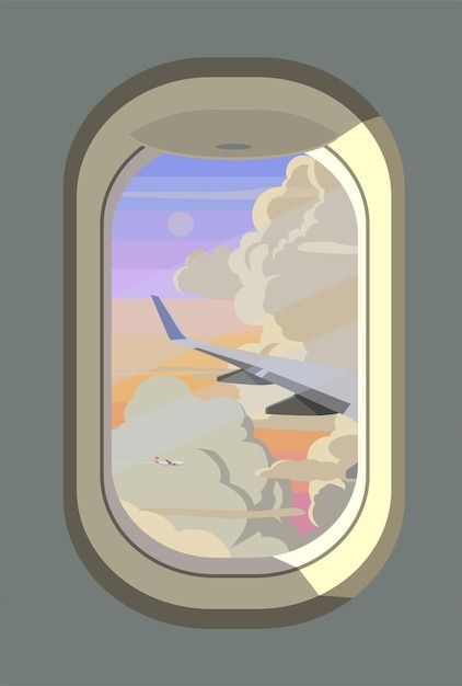 Airplane Window Drawing, Plane Graphic Design, Airplane Graphic Design, Airplane Vector Illustration, Airplane Doodle, Window Vector, Design Classroom, Window Clipart, Plane Drawing