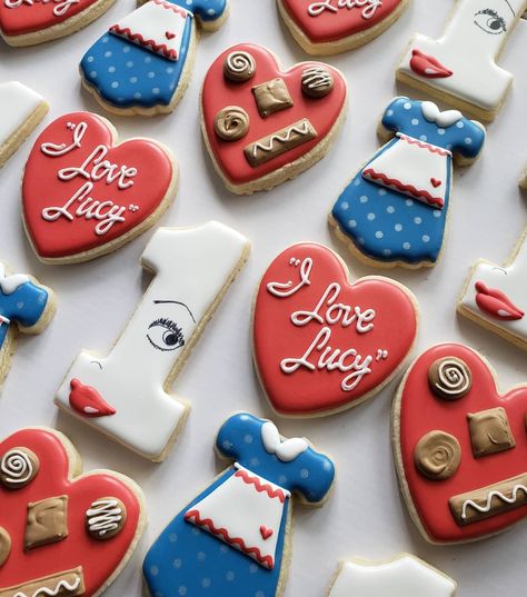 I Love Lucy Cookies, I Love Lucy First Birthday, I Love Lucy Birthday Party, I Love Lucy Party, Bday Cookies, Lucy Birthday, Lucy Ball, Adult Tea Party, Party Pooper