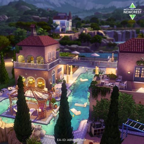 🍋 Riviera Family Pool & Gym 🍋 [swipe for floorplan] So this is the first build with the new Sims 4 Riviera Retreat kit. I will also post a reel with my favourite items from this one. 🧘 Pool type lot 🛋 Fully furnished 🍀 Functional & playtested 🏘 Basegame & Riviera Retreat ✅ No CC 📐 40x30 It's in the gallery. EA-ID: ABNewcrest 🌿 #thesims4 #sims #simstagram #showusyourbuids #sims4story Sims 4 Gym, Sims 4 Pool, Houses Layout, Sims 4 Houses Layout, Family Pool, Sims 4 Expansions, Sims 4 Build, Community Pool, Sims 4 Houses