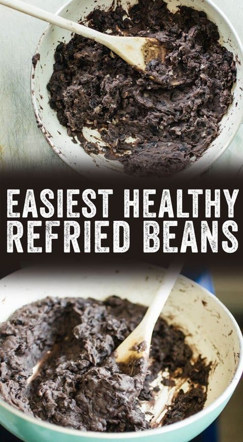 Refried Black Beans Recipe, Refries Black Beans Recipe, Healthy Refried Beans, Refried Black Beans, Black Beans Recipe, Refried Beans Recipe, A Couple Cooks, Black Bean Recipes, Cooking Quotes