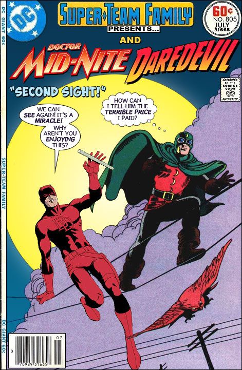 Super-Team Family: The Lost Issues!: Doctor Mid-Nite and Daredevil in "Second Sight!" Amazing Fantasy Spiderman, Spiderman Poster, Silver Age Comics, Superhero Poster, Steve Ditko, Comic Book Superheroes, Comic Cover, Deathstroke, Vintage Comic Books