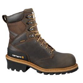 Carhartt Men's CHO-Crazy Horse Brown Oil Tanned 8-inch Vintage Saddle Safety Toe Logger Boot - front Chippewa Boots, Horse Brown, Logger Boots, Carhartt Men, Composite Toe Work Boots, Rugged Leather, Men Carhartt, Work Boots Men, Safety Boots