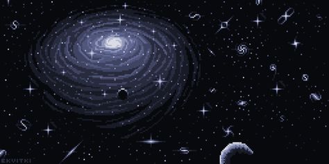 Space Computer Background, Space Banner Aesthetic, Space Header Twitter, Pixel Pc Wallpaper, Pixel Space Wallpaper, Futuristic Desktop Wallpaper, Space Twitter Header, Space Computer Wallpaper, Space Header