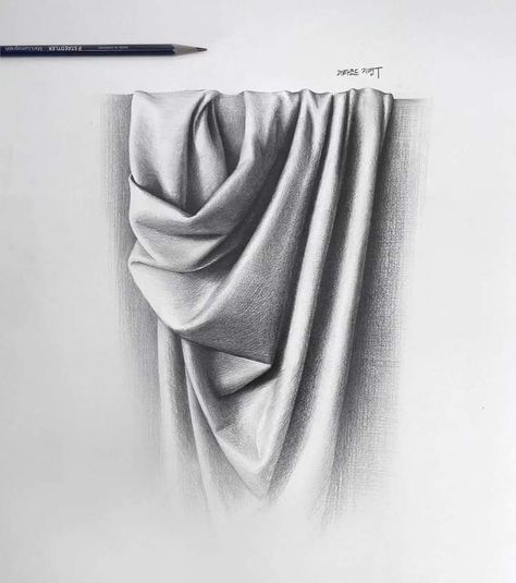 Drapery Sketch, Drape Drawing, Shading Sketches, Cloth Sketch, Drawing Drapery, Fabric Sketch, Drapery Drawing, Steel Drawing, Buddhist Art Drawing