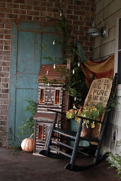 Log Cabin Front Porch, Salt Box House, Primitive Cottage, Porch Sitting, Porch Rocker, Box House, Primitive Homes, Blue Photography, Country Porch