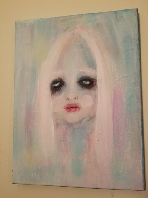 Weird Painting Ideas, Weird Paintings, Scary Paintings, Art Ho, Abstract Art Projects, Abstract Face Art, Simple Canvas Paintings, Epic Art, Art Portfolio