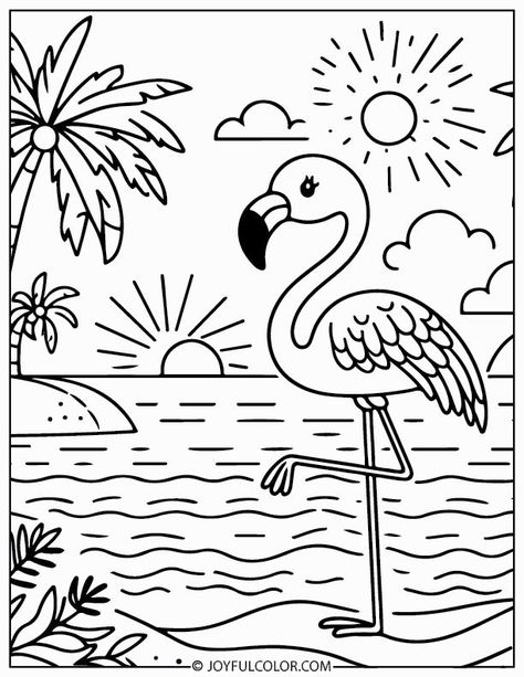 Unleash your creativity! Click the link above for amazing coloring pages and start coloring now! 😄🙃😿 Luau Coloring Pages Free Printable, Flamingo Crafts For Kids, Hawaiian Coloring Pages, Summer Coloring Pages Free Printable, Flamingo Printables, Printable Flamingo, Summer Coloring Sheets, Flamingo Coloring Page, Thanksgiving Coloring Book