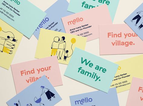 Studio Skulptur crafts brand identity for Mello, an app that helps parents build community | Creative Boom Community Branding Design, Family Branding Design, Parenting Branding, Community Brand Identity, Community Branding, Kids Charity, Kids Branding Design, Family Branding, Pet Brand