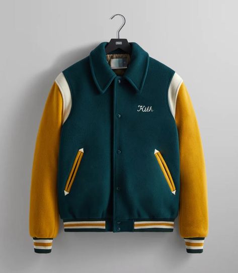 Kith Varsity, Vintage Tommy Hilfiger Jackets, Varsity Jacket Outfit, Initial K, Coaches Jacket, Tommy Hilfiger Jackets, Twill Jacket, Motorcycle Outfit, Coach Jacket