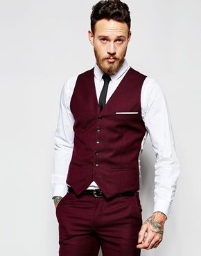 Heart & Dagger Waistcoat in Birdseye Fabric in Skinny Fit Best Wedding Suits, Fashion 23, Casual Grooms, Mens Vest Fashion, Mens Fashion Dressy, Mens Wedding Attire, Dressy Sweaters, Waistcoat Men, Indian Men Fashion