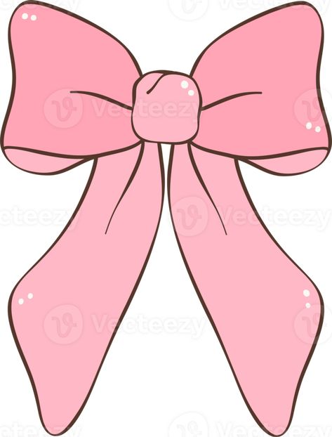 Ribbon Drawing Coquette, Cute Icons Aesthetic Drawing, Coquette Ribbon Drawing, How To Draw Bows Ribbons, How To Draw A Ribbon, Pink Things To Draw, Cute Bow Drawing, Pink Bow Drawing, How To Draw A Bow