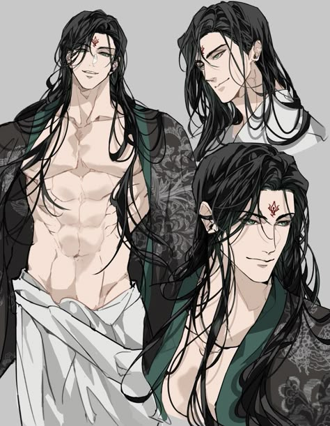 Long Hair Drawing, Anime Guy Long Hair, Blue Hair Anime Boy, Blue Eyed Men, Character Design Male, Anime Eyes, Boy Art, How To Draw Hair, Male Art