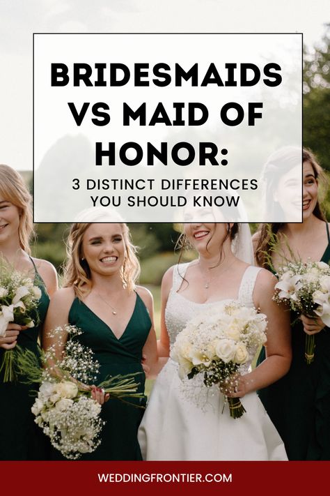 In the whirlwind of wedding preparations, understanding the roles of the Maid of Honor and Bridesmaids is essential. Explore 3 core distinctions that separate these key members of the bridal party, ensuring your big day runs smoothly and everyone knows their duties. #WeddingRoles #MaidOfHonorVsBridesmaids #BridalPartyDynamics #BrideSquad Bridal List, Three Bridesmaids, 3 Bridesmaids, Bridesmaid And Maid Of Honor, Bridesmaid Squad, Flower Girl Ring Bearer, Girl Ring Bearer, Groomsmen Bridesmaids, Wedding Roles