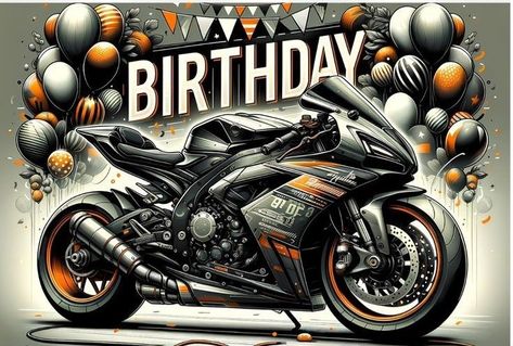 Birthday Men, Happy Birthday Man, Happy Birthday Black, White Motorcycle, Biker Quotes, Happy Birthday Greetings, Whats App, Birthday Images, Man Birthday