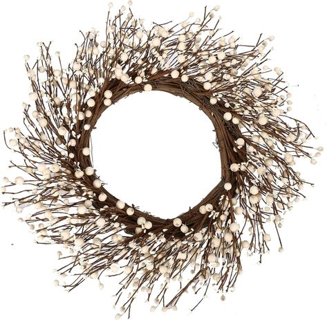 *this pin contains affiliate link #amazon #amazonfind #christmas #decoration #ideas #christmasdecor #christmas2023 Wreaths For Front Door Winter, White Berry Wreath, Winter Wreaths For Front Door, Cream Wreath, Wreaths Videos, Fresh Christmas Wreath, Winter Celebration, Winter Wreaths, Front Doors With Windows