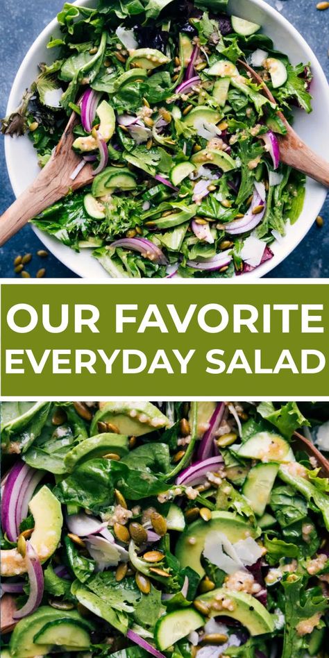 Everyday Salad, Side Salad Recipes, Spinach Salad Recipes, Green Salad Recipes, Salad Mixed Greens, Fresh Salad Recipes, Salad Recipes For Dinner, Vegan Salad, Dinner Salads