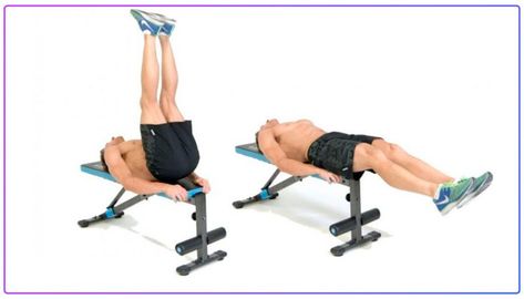 5 ABS Exercises On a Bench - AB Workout Decline Bench Bench Ab Workout, Bench Workout, Incline Bench, Ab Routine, Abs Exercises, Ab Work, Reverse Crunches, 30 Day Fitness, 6 Abs