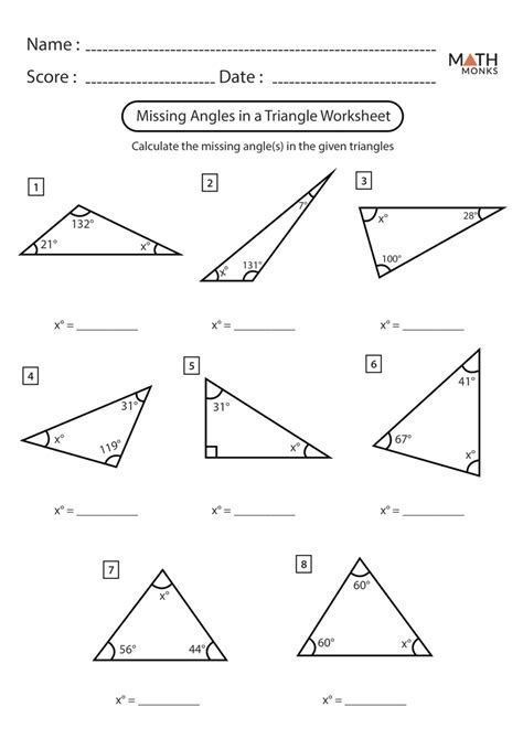 Polygons Worksheet, Geometry Angles, Angles Math, Triangle Angles, Exterior Angles, Angles Worksheet, Triangle Worksheet, Geometry Triangles, Venn Diagram Template