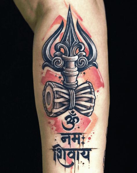 Tattoo Ideas Om, Om Tattoo Ideas, Shiv Tattoos, Om Trishul Tattoo, Trishul Tattoo Designs, Trishul Tattoo, Mahadev Tattoo, Om Tattoo Design, Hindu Tattoo