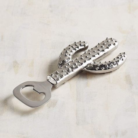 Pier 1 Imports Silver Cactus Bottle Opener #ad #cactus #cactusparty #cacti #cactusaddicted Cactus Accessories, Cactus House, Unique Glassware, Cactus Party, Lamb Decorations, Cactus Decor, Flat Shapes, Bar Glassware, Indoor Patio Furniture