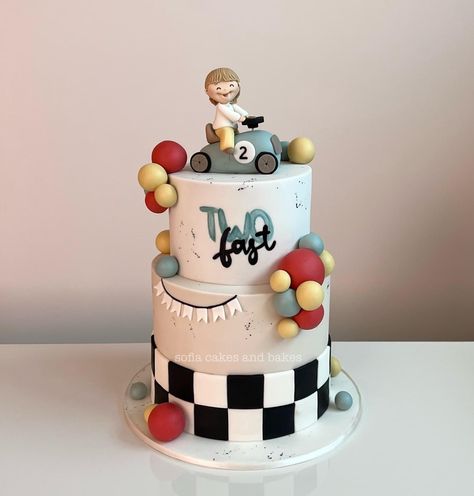 Fast One Birthday Cake, One Birthday Cake, Car Cakes, Second Birthday Cakes, 2nd Birthday Party For Boys, Cars Cake, Baby First Birthday Cake, Car Cake, 2 Birthday