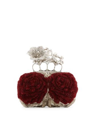 Flower Clutch, Alexander Mcqueen Handbags, Alexander Mcqueen Clutch, Alexander Mcqueen Bag, Flower Handbag, Red Clutch, Latest Bags, Red Purses, Red Handbag