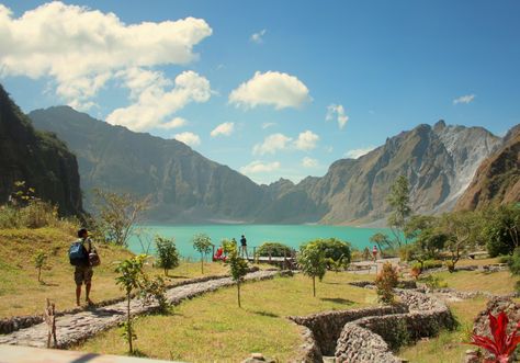 Mount Pinatubo is an active volcano in Luzon strategically located in the borders of Zambales, Tarlac, and Pampanga. Its volcanic eruption... Mt Pinatubo, Mount Pinatubo, Philippines Tourism, Visit Philippines, Volcanic Eruption, Active Volcano, Philippines Travel, Pacific Rim, Tourist Spots