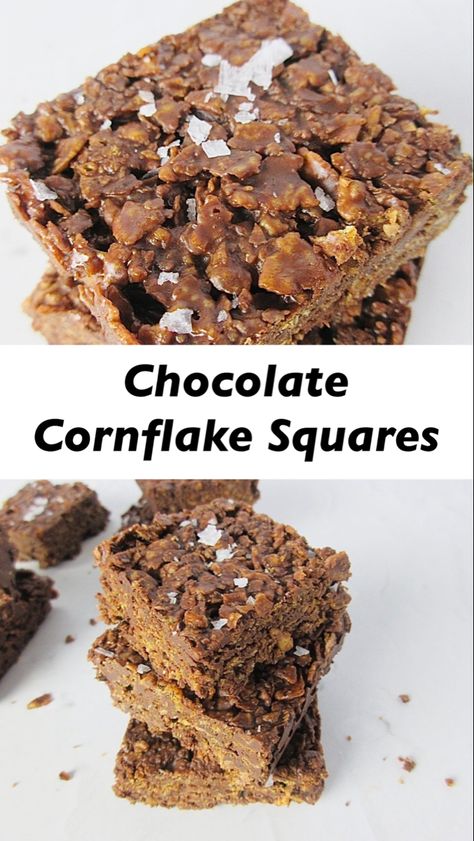 Cornflake squares Cornflake Squares, Cornflakes Chocolate, Cornflake Cakes, Chocolate Cornflake Cakes, Cornflake Recipes, Chocolate Coconut Slice, Cornflake Cake, No Bake Slices, Chocolate Bar Recipe