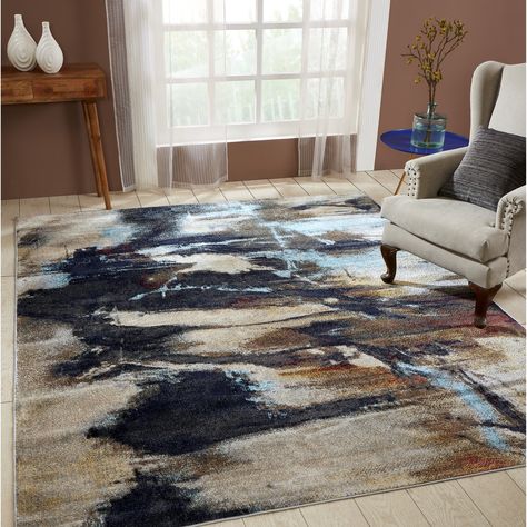 Modern art for your floors! This collection features abstract area rug patterns that add that wow-factor to your rooms. Easy to clean and maintain, this rug does not feature a latex backing. Abstract Rug Living Room, Abstract Rug Design, Living Room Area, Abstract Rug, Contemporary Rugs, Round Rugs, Online Home Decor Stores, Fashion Room, Contemporary Interior