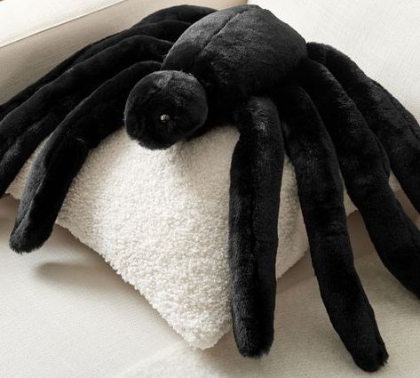 Halloween Home Decor & Halloween Decorations | Pottery Barn Spider Pillow, Pottery Barn Holiday, Pottery Barn Black, Pumpkin Family, Spooky Wreath, Holiday Decor Halloween, Halloween Color, Faux Pumpkins, Shaped Pillow