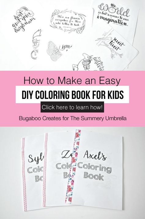 Diy Coloring Book Binding, Diy Coloring Book For Kids, Diy Coloring Book Party Favors, Diy Coloring Book, Book Lovers Gifts Diy, Diy Coloring Books, Personalized Coloring Book, Book Binding Diy, Kids Coloring Book