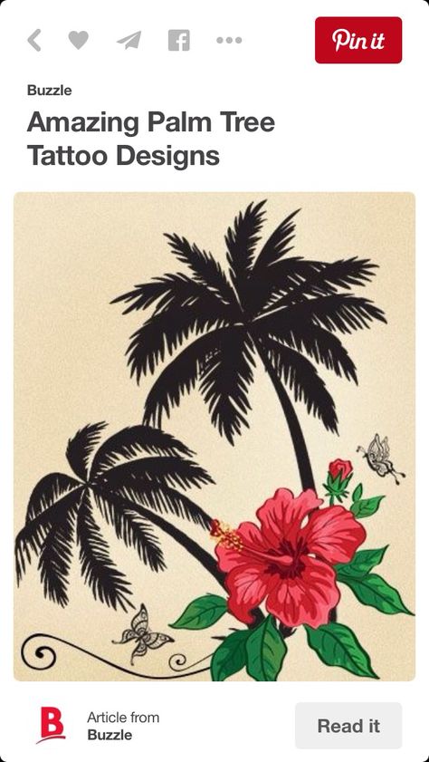 Palm Tree Tattoo Design, Tree Tattoo Meaning, Tropical Tattoo, Hawaii Tattoos, Hibiscus Tattoo, California Palm Trees, Palm Tattoos, Palm Tree Silhouette, Samoan Tattoo