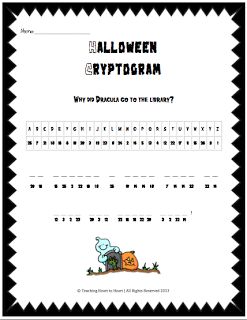 Halloween Cryptogram- Students use the secret code to solve the Halloween riddle. Halloween Brain Teasers, Halloween Cryptogram, Halloween Coding Unplugged, Thanksgiving Cryptogram, Halloween Cryptogram For Kids, Free Printable Halloween Crossword Puzzles, Halloween Riddles, Healthy Halloween Treats, Healthy Halloween