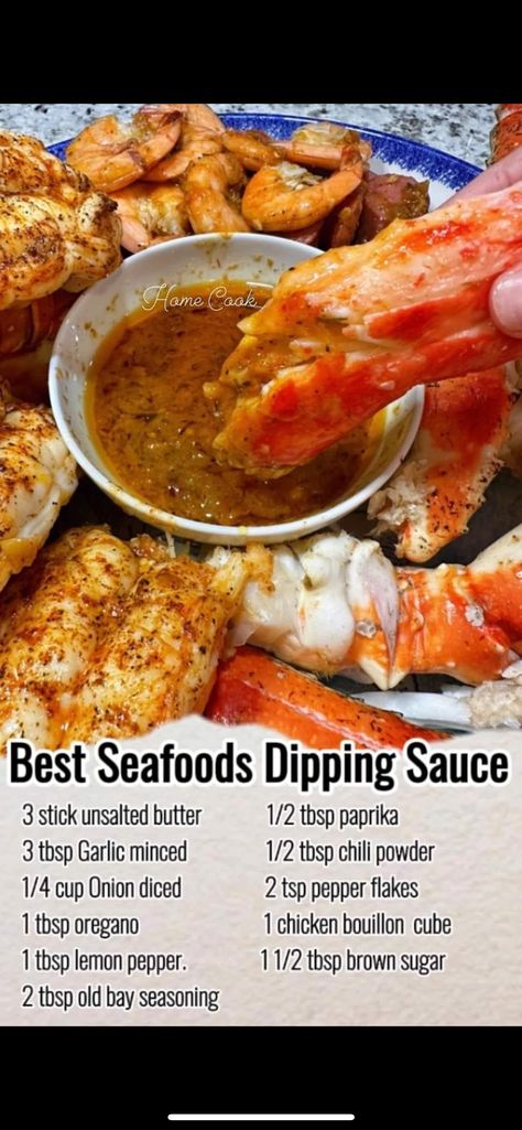 Garlic Butter Dipping Sauce, Best Garlic Butter, Seafood Dipping Sauce, Butter Dipping Sauce, Seafood Dish Recipes, Seafood Boil Recipes, Homemade Sauce Recipes, Boiled Food, Delicious Seafood Recipes