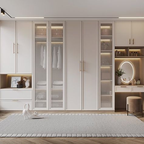 Dressing Room With Mirror, Dressing Table Inside Wardrobe, Wardrobe Design Bedroom Modern, Simple Dressing Room, American Room, Dressing Room Mirror, Dressing Unit, Wardrobe Design Modern, Bedroom Wardrobe Design