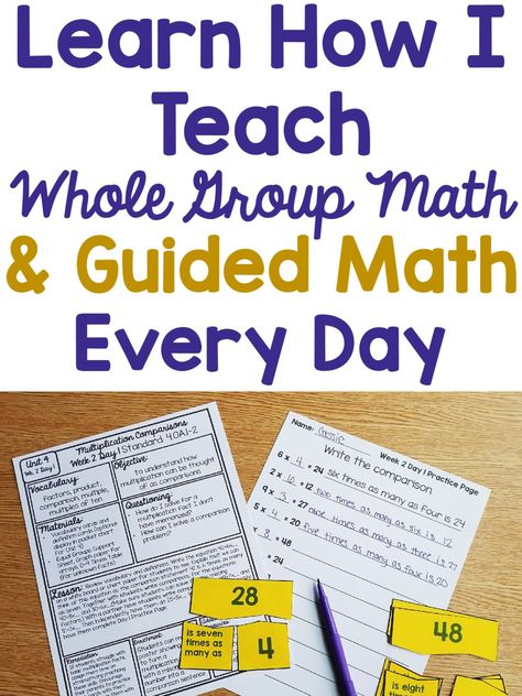 Learn how I teach Guided Math every day! The set up and organization you need to get started with flexible groups in your classroom. From lesson plans, to center activities, I explain how we do it all! Small Group Math, Guided Math Groups, Math Tutor, Math Intervention, Math Instruction, Fourth Grade Math, Math Groups, Math Lesson Plans, Math Work